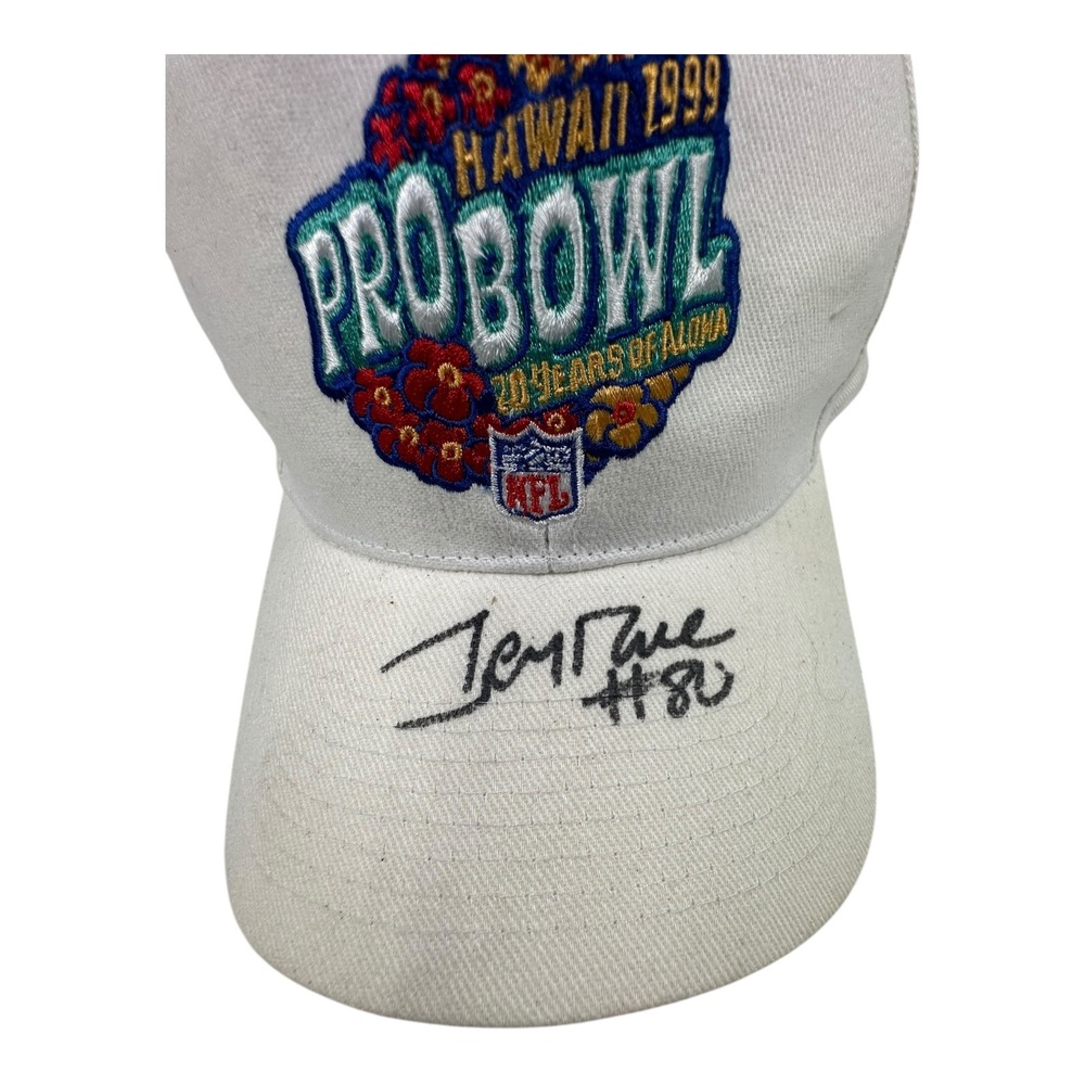 Hawaii 1999 Pro Bowl 20 Years‎ Aloha Signed Jerry Rice #80 NFL Hat Cap - Picture 4 of 8